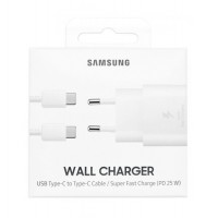  Lādētājs Samsung EP-TA800XWEGWW 25W + Type-C kabelis 25W white 